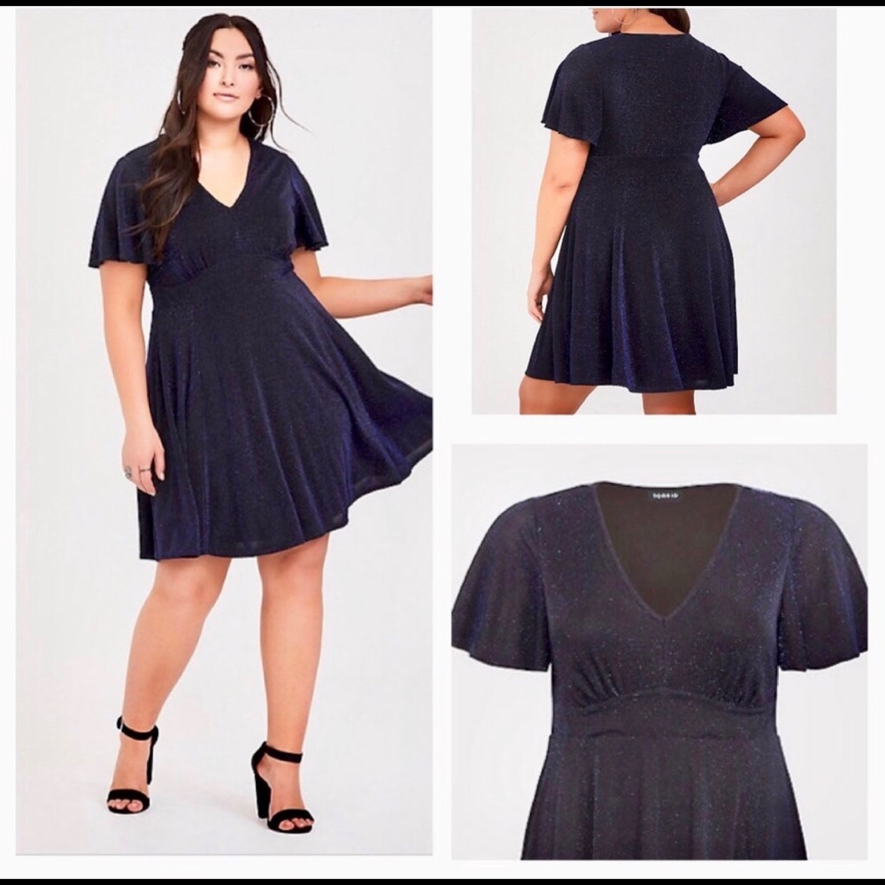 Torrid Blue Shimmer Midi Dress